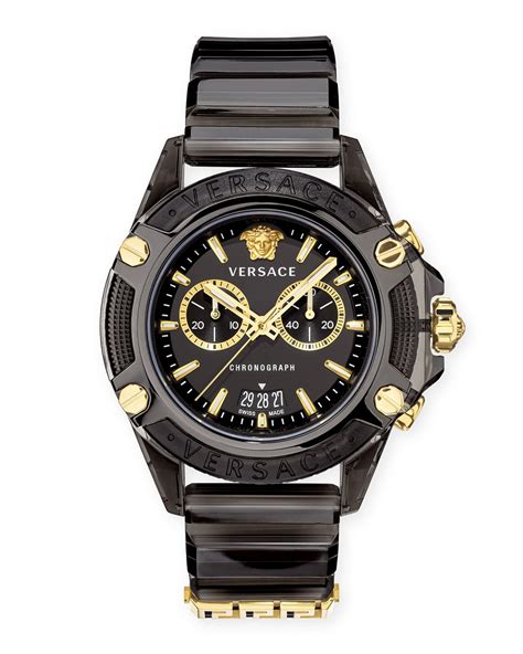 versace men's watch black|versace men's automatic watch.